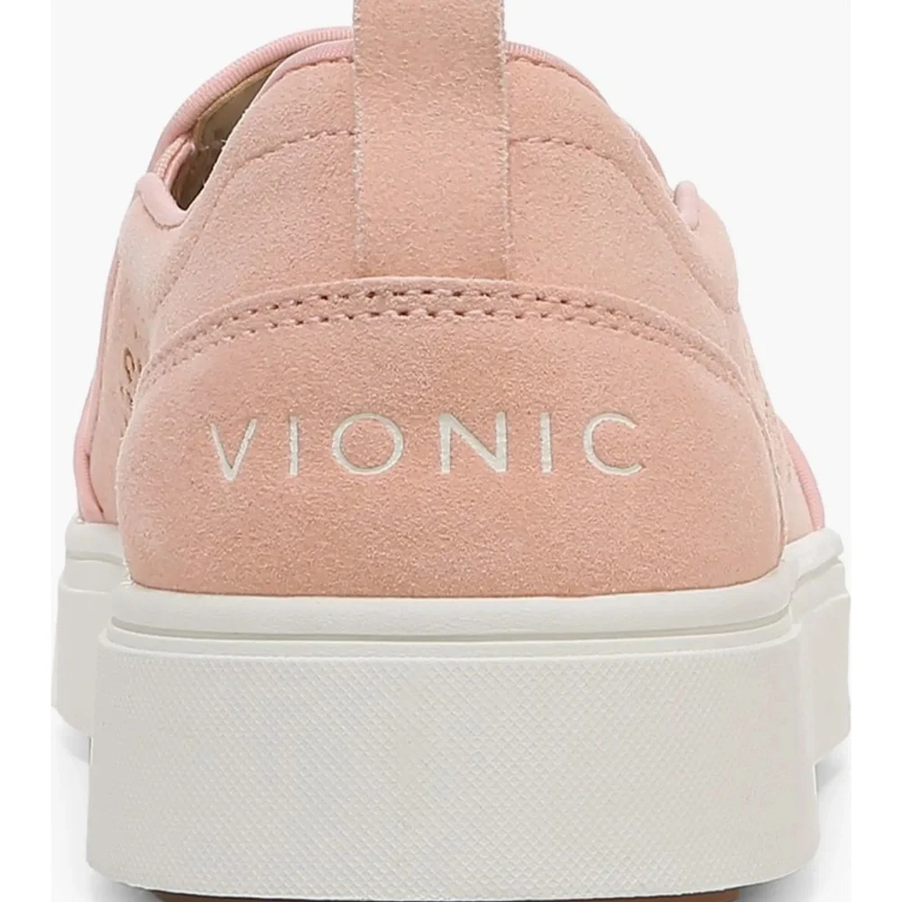 NWT Vionic Kimmie Roze Perforated Suede Slip On Sneaker 6.5